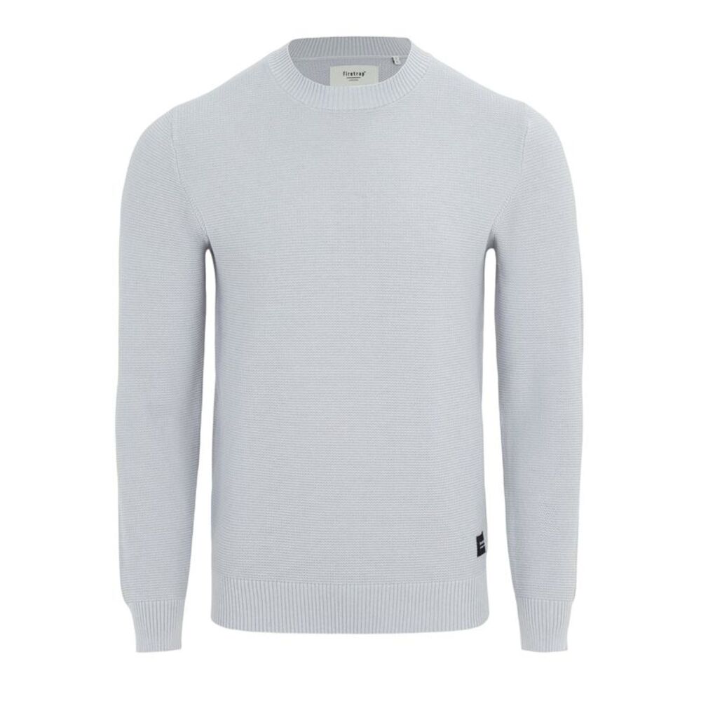 Firetrap Mens Knitted Crew Neck Sweater / Light Grey